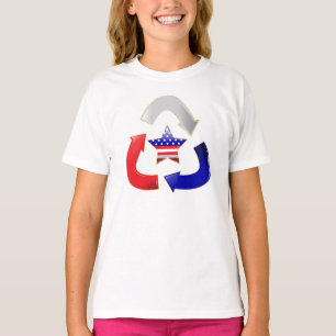 Recycle Amerikaanse Ster Symbool T-shirt
