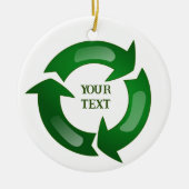 Recycle Cirkel Symbool Foto Kerstmis Keramisch Ornament (Voorkant)