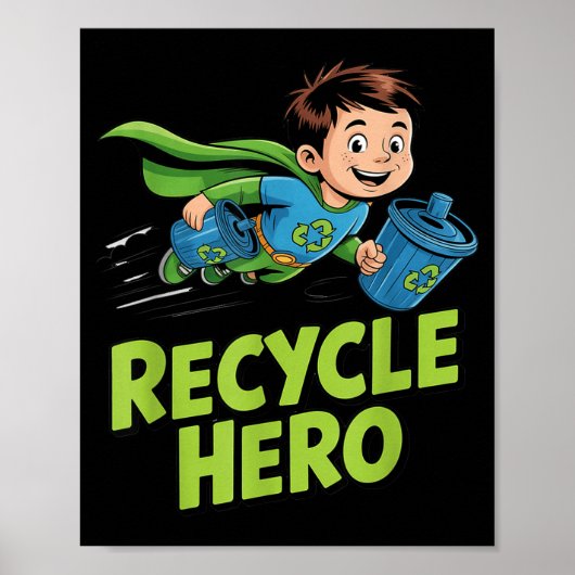 Recycle held kinderen aarde dag  poster (Voorkant)