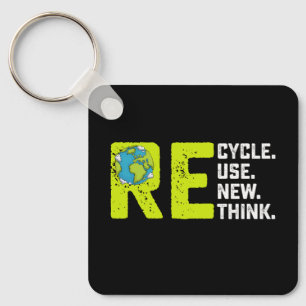 Recycle Hergebruik Vernieuw Heroverweeg Earth Day Sleutelhanger