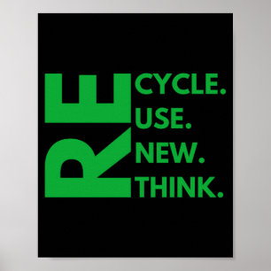 Recycle Hergebruik Vernieuwen Heroverwegen Aarddag Poster
