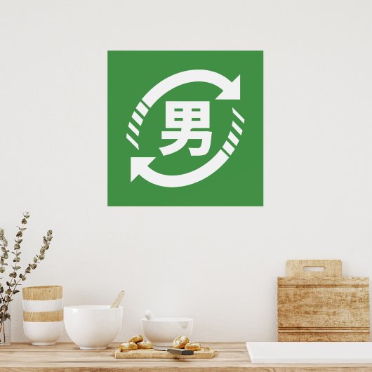 Recycle Japanse Jongens | Kanji Nihongo Bord Poster (Keuken)