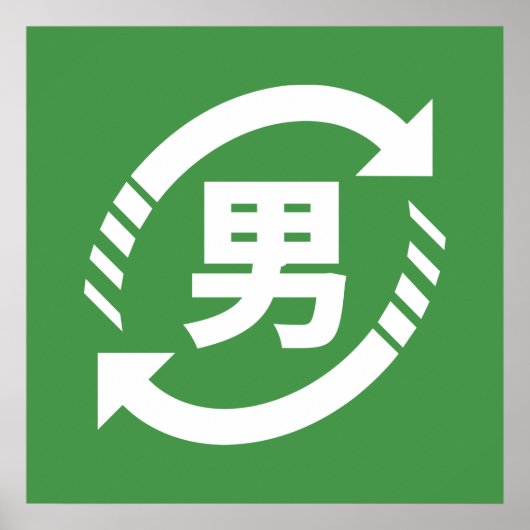 Recycle Japanse Jongens | Kanji Nihongo Bord Poster (Voorkant)