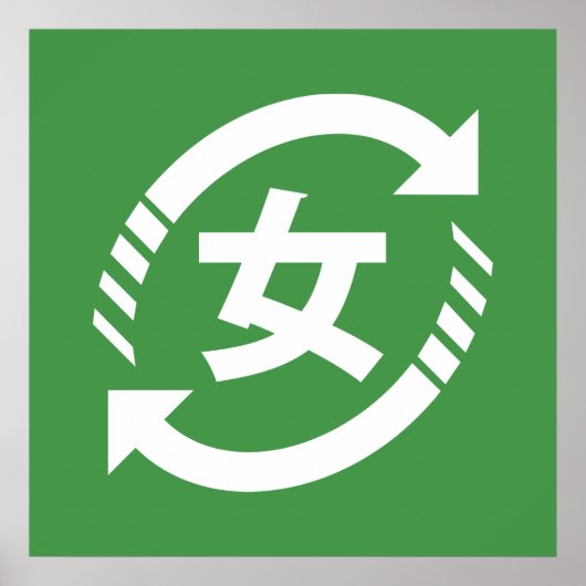 Recycle Japanse meisjes | Kanji Nihongo bord Poster (Voorkant)