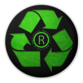 Recycle Logo by Shirley Taylor Keramische Knop (Voorkant)
