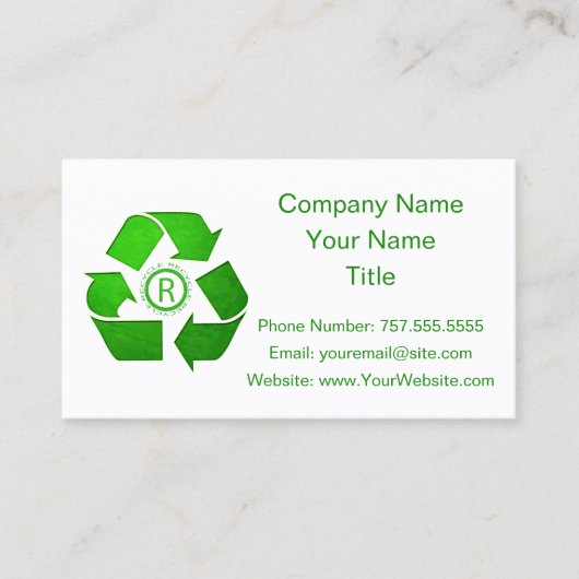 Recycle Logo by Shirley Taylor Visitekaartje (Voorkant)