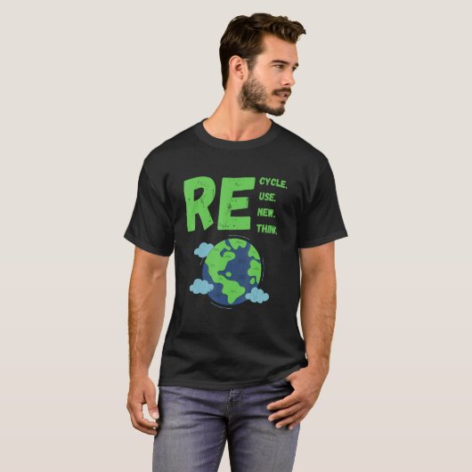 Recycle Reuse Renew Rethink Earth Day Environmenta T-shirt (Voorkant volledig)