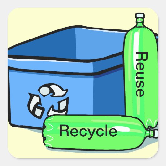 Recycle Reuse Vierkante Sticker (Voorkant)