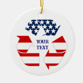 Recycle USA Symbool Foto Kerstmis Keramisch Ornament (Voorkant)