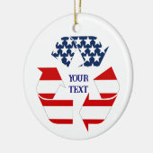 Recycle USA Symbool Foto Kerstmis Keramisch Ornament (Links)