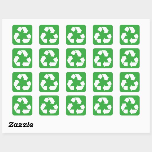 Recycle Vierkante Sticker (Vel)