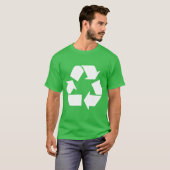 Recycle Wit op Groen T-shirt (Voorkant volledig)