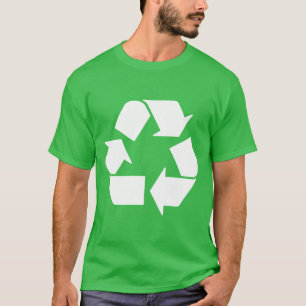 Recycle Wit op Groen T-shirt