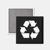 recycle witte op groene T-shirt  Magneet (Voorkant / Achterkant)