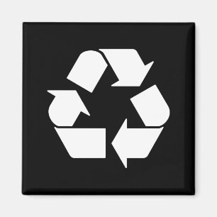 recycle witte op groene T-shirt Magneet