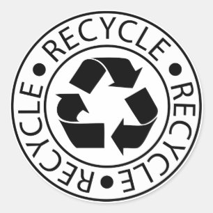 Recycle Zwart Symbool Eco Aarddag Ga Groene Ronde Sticker