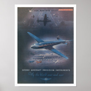 RECYCLED ART: WWII AVIATION ADVERTEREN POSTER