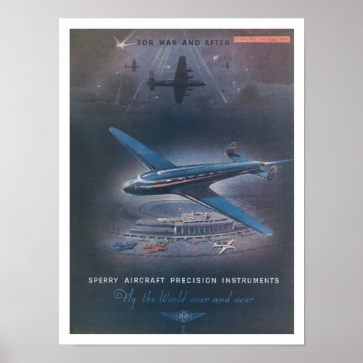 RECYCLED ART: WWII AVIATION ADVERTEREN POSTER (Voorkant)