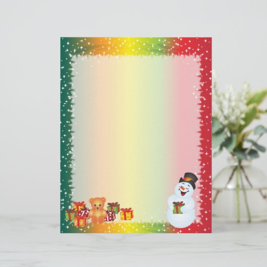 Recycled kerstpapier - Snowman-ontwerp (Staand voorkant)