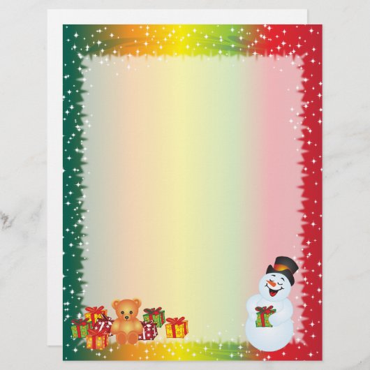 Recycled kerstpapier - Snowman-ontwerp (Voorkant / Achterkant)