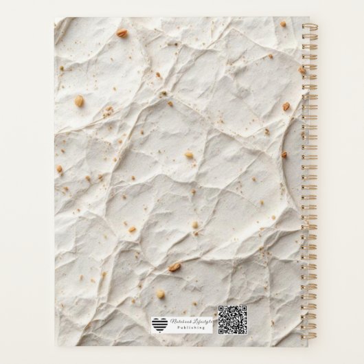 Recycled Paper Texture | Natural Fiber Design Planner (Achterkant)