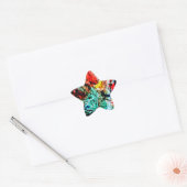 Recycled plastic abstract blue star sticker (Envelop)