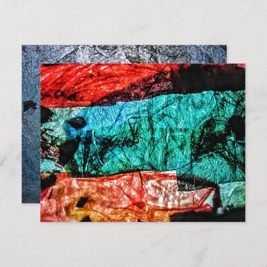 Recycled plastic fotostrip abstracte uitnodiging (Voorkant / Achterkant)