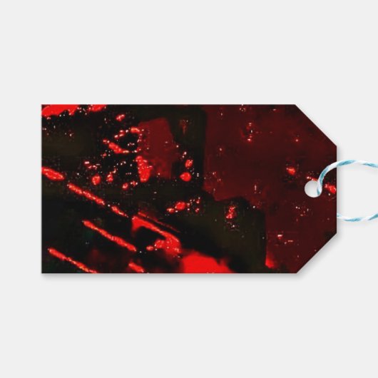 Recycled plastic happiness blue abstract gift tag cadeaulabel (Voorkant (Horizontaal))