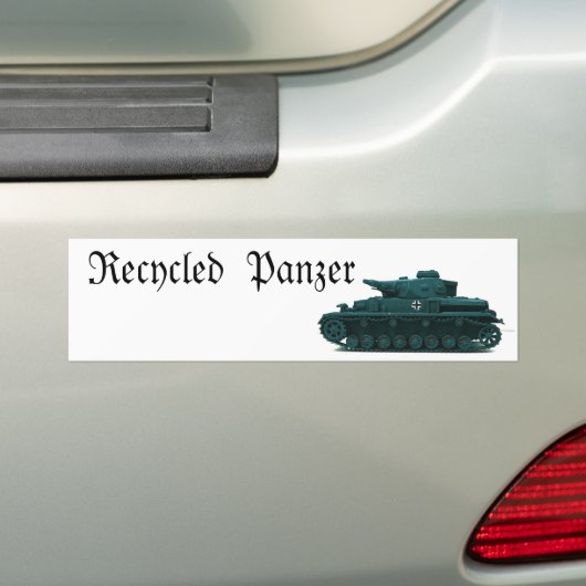 Recyclede panzer bumpersticker (Op auto)