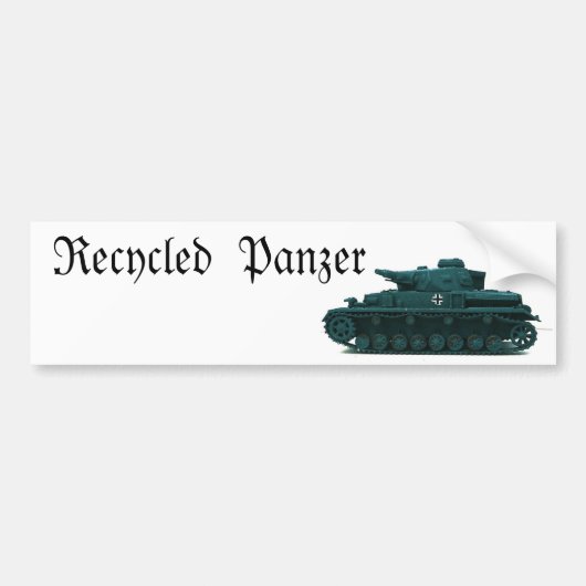 Recyclede panzer bumpersticker (Voorkant)