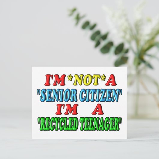 Recyclede tiener briefkaart (Staand voorkant)