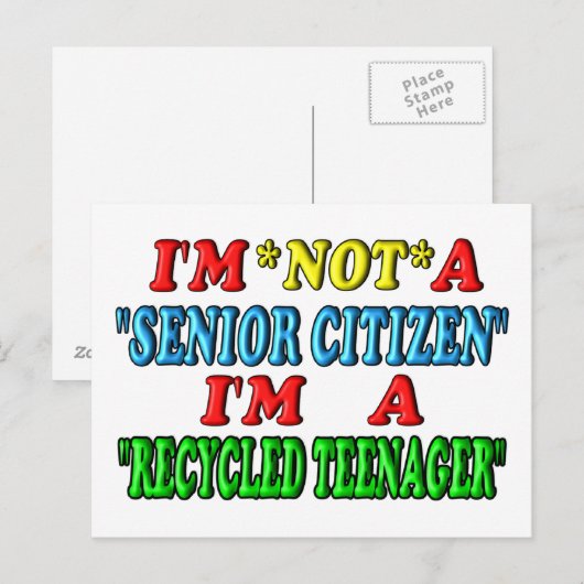 Recyclede tiener briefkaart (Voorkant / Achterkant)