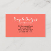 Recycleerde Sjabloon van kurkkoraalkoraal met wit  Visitekaartje (Achterkant)