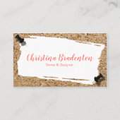 Recycleerde Sjabloon van kurkkoraalkoraal met wit  Visitekaartje (Voorkant)