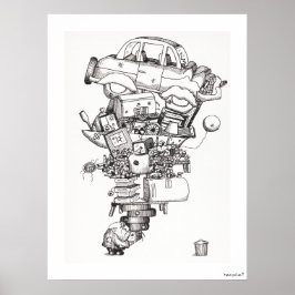 Recyclen (1970) vintage geïllustreerd poster