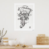 Recyclen (1970) vintage geïllustreerd poster (Keuken)