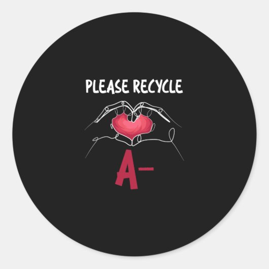 Recyclen A- Medisch Specialist Cadeau Ronde Sticker (Voorkant)