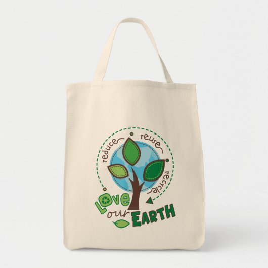 Recyclen Aarde Grocery Tas (Voorkant)