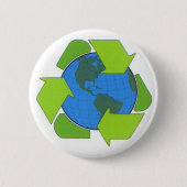 recyclen aarde ronde button 5,7 cm (Voorkant)
