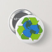 recyclen aarde ronde button 5,7 cm (Voorkant /achterkant)