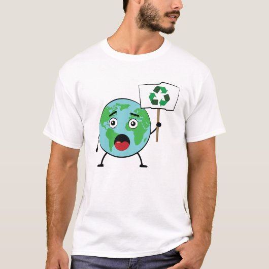 Recyclen - Activisme oproep op aarde T-shirt (Voorkant)