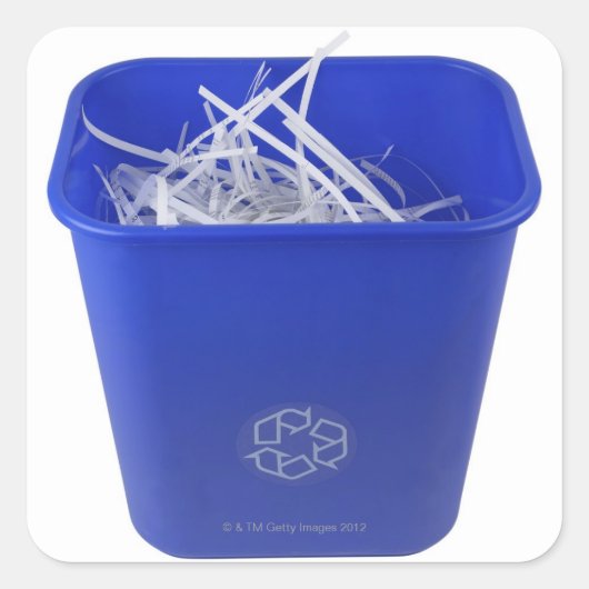 Recyclen bak vierkante sticker (Voorkant)