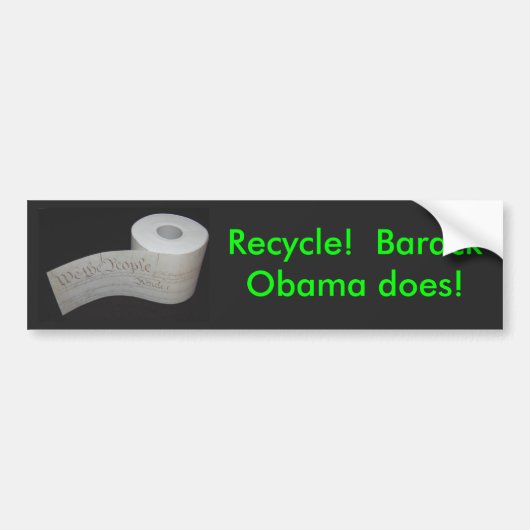Recyclen!  Barack Obama wel! Bumpersticker (Voorkant)