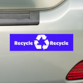Recyclen bin-etiketten met recyclen symbool en woo bumpersticker (Op auto)