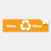 Recyclen bin-labels voor glas met het recyclen sym bumpersticker (Voorkant)