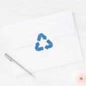 Recyclen blauwe pijlen ronde sticker (Envelop)