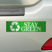 Recyclen, blijf Groene Bumpersticker (Op auto)