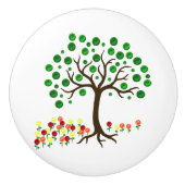 Recyclen bomen en bloemen keramische knop (Voorkant)