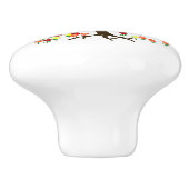 Recyclen bomen en bloemen keramische knop (Zijkant)