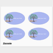 Recyclen bomen en bloemen ovale sticker (Vel)